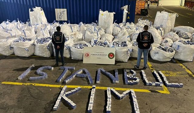 Ambarlı Gümrük Limanı’nda 394 Bin 117 Paket Kaçak Sigara Ele Geçirildi