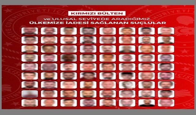 32'si uluslararası 72 kaçak suçlu Türkiye’ye iade edildi