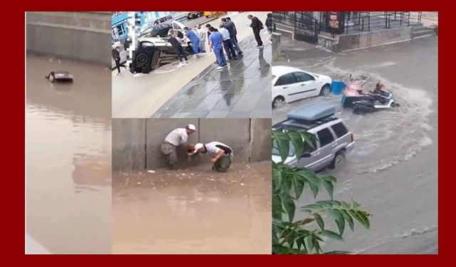 Sel Ankara’yı yuttu!  Araçlar suya gömüldü