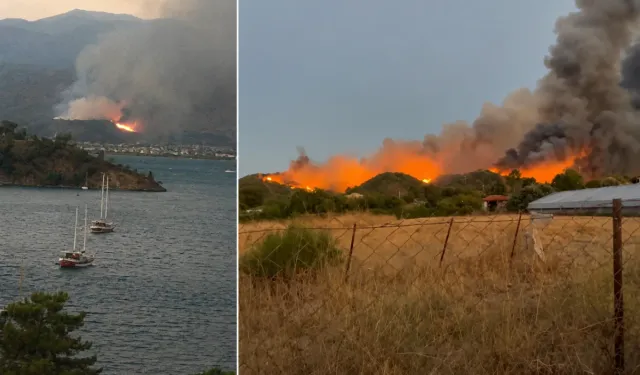 Fethiye’de orman yangını yerleşim yerlerine ulaştı: Huzurevi tahliye edildi