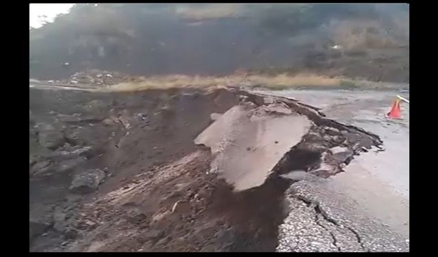 Tokat’ta Sağanak Nedeniyle Köy Yolu Çöktü!