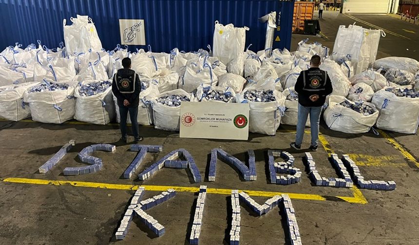 Ambarlı Gümrük Limanı’nda 394 Bin 117 Paket Kaçak Sigara Ele Geçirildi