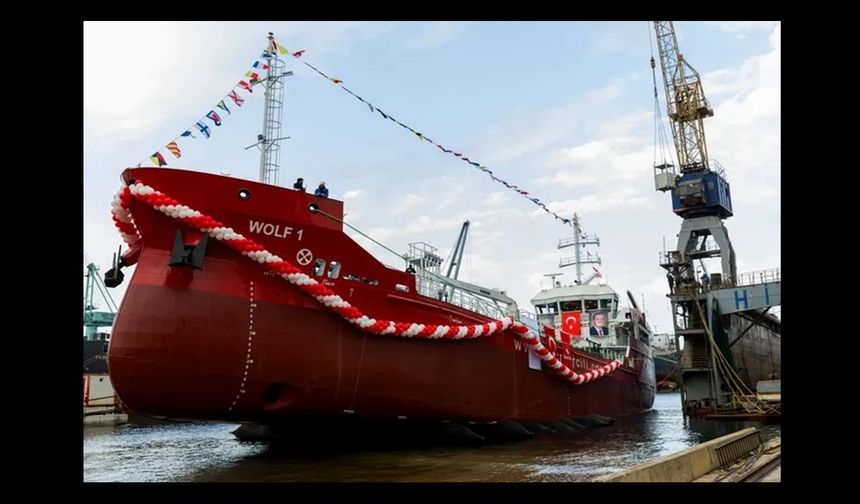 İlk sıfır emisyonlu tanker "WOLF 1" denize indirildi