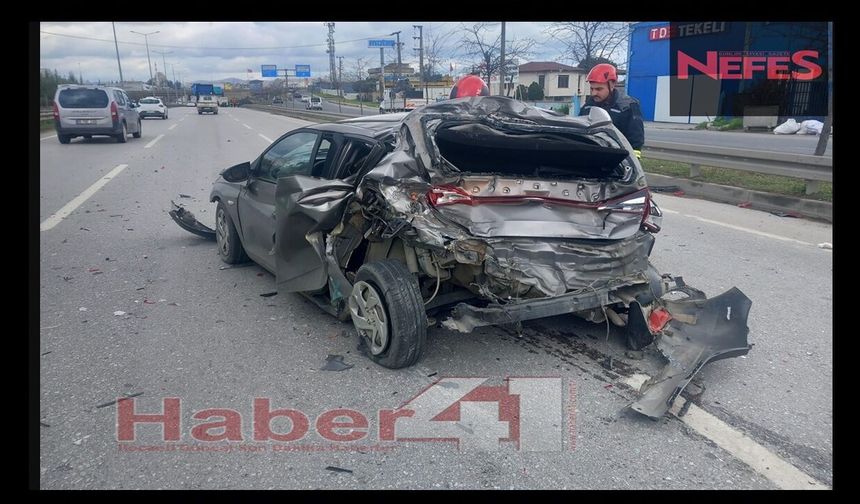 Kocaeli'nin Gebze ilçesindeki  feci kazada 1 kişi yaralandı!