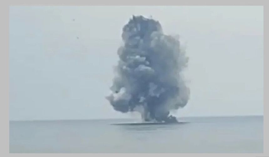 Ordu Ünye’de kıyıya vuran insansız deniz aracı kontrollü patlatıldı