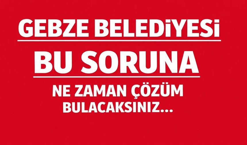 Gebze Belediyesi bu soruna ne zaman çözüm bulacaksınız