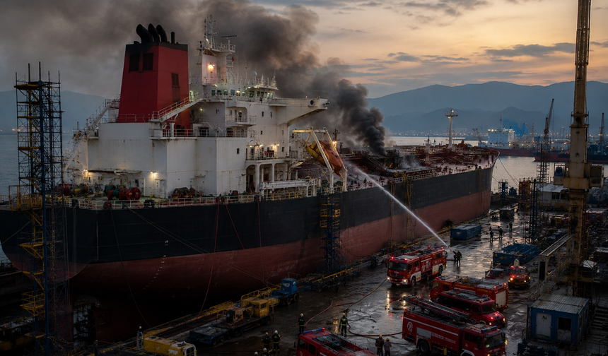 Altınova Tersaneler Bölgesi’nde Tankerde Patlama