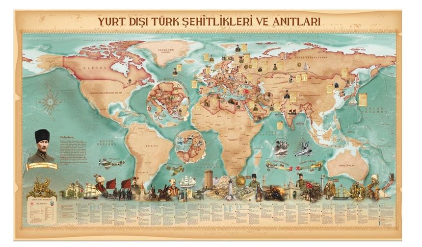 48 Ülkedeki 172 Türk Şehitliği Özel Haritada Bir Araya Getirildi
