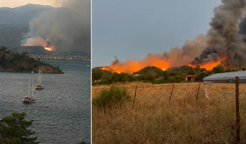 Fethiye’de orman yangını yerleşim yerlerine ulaştı: Huzurevi tahliye edildi